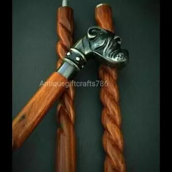 Трость для ходьбы 37 Деревянная трость с латунной ручкой в виде головы собаки дизайнерская трость M аэро