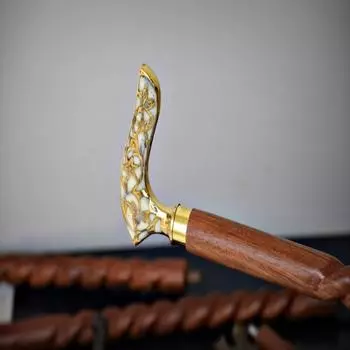 Трость для ходьбы – деревянная спиральная трость Floral Gold Line Artisan с резиновым наконечником, 93,98 см как