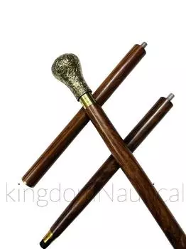 Трость для ходьбы из дерева и латуни в викторианском стиле, дизайнерская трость для ходьбы, тройной подарок для джентльмена M аэро