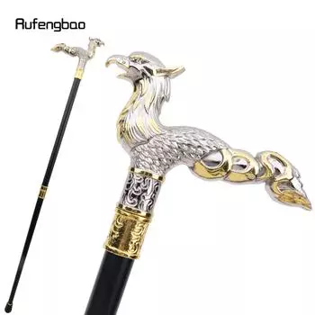 Трость для ходьбы с длинным хвостом Golden White Phoenix, модная трость для ходьбы, роскошный джентльменский посох с набалдашником 94 см