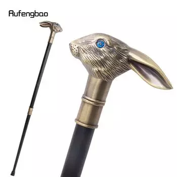 Трость для ходьбы с длинными ушами медного кролика, модная трость для ходьбы с набалдашником для джентльмена 93 см