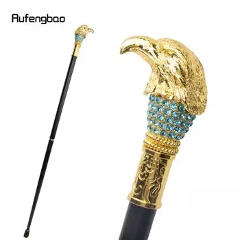 Трость для ходьбы с головой орла золотисто-зеленого цвета, декоративная трость для косплея, винтажная, модная, для вечеринок, трость для ходьбы, посох 92 см