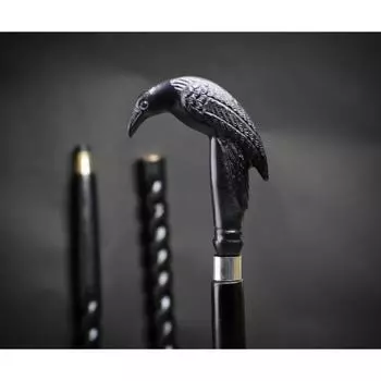Трость для ходьбы с латунной ручкой в виде ворона - настраиваемая спиральная трость с резиновым наконечником - ручная работа в старинном стиле для коллекционеров и подарков