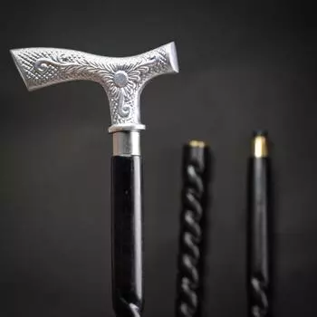 Трость для ходьбы с серебряной ручкой – настраиваемая спиральная трость с резиновым наконечником, 93,98 см как