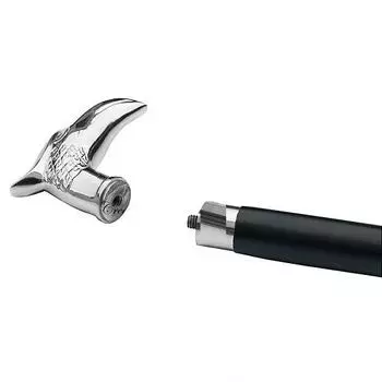 Трость для ходьбы Victoria Cane из цельного серебряного никеля с черной ручкой в форме орла