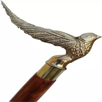 Трость для ходьбы в виде птицы с латунной ручкой, твердая деревянная, 3-складная трость для ходьбы