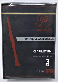 Трость для кларнета GONZALEZ Classic B, 10 штук [3 1/2] чёрный
