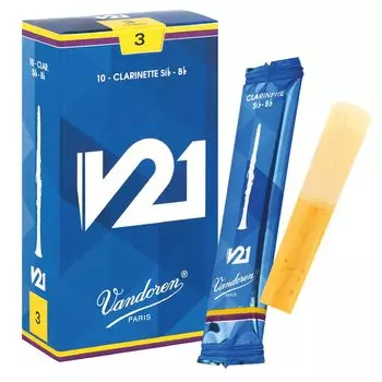 Трость для кларнета Vandoren V21, твердость 3 B (10 кусочков)