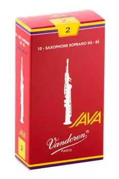 Трость для саксофона сопрано Van Doren JAVA FILED RED CUT Твердость: 2 (10 кусочков)