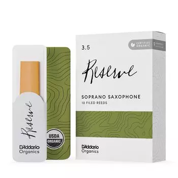 Трость для сопрано-саксофона WoodWinds, сертифицированная USDA Organic RESERVE ODIR1035, упаковка из 10 штук D Addario D Addario [Жесткость 3,5] []