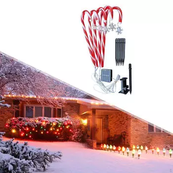 Трость Фигурка Рождественский Солнечный Свет Украшение Подарки на Новоселье Орнамент Ландшафтный Светильник 5 Snowflake