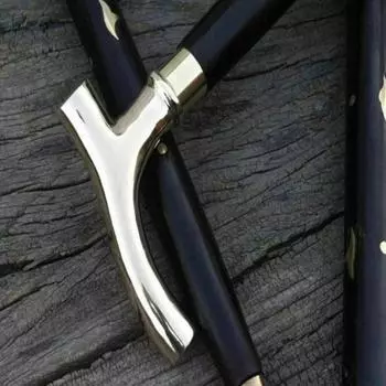 Трость из черного дерева с латунной отделкой и ручкой – 91,44 см, элегантный дизайн, прочная конструкция как