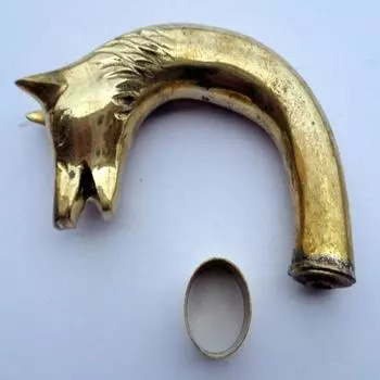 Трость из латуни с ручкой в винтажном стиле Дизайнер головы