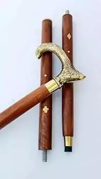 Трость из латуни Твердая винтажная дизайнерская голова льва Деревянная трость Античный стиль M аэро