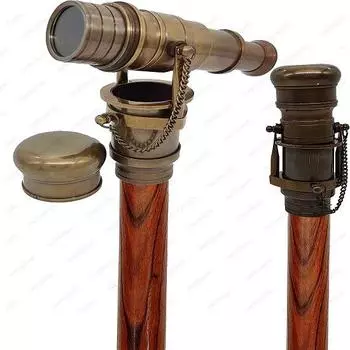 Трость MOONSUN5 из латуни с винтажной ручкой, телескопическая головка викторианской эпохи