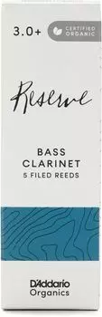 Трость Rico WoodWinds Daddario для бас-кларнета, сертифицированная USDA Organic, RESERVE ODER05305, упаковка из 5 штук D Addario [Твердость 3,0+] []