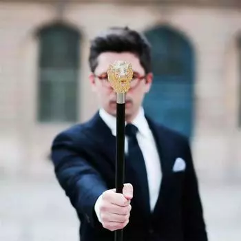 Трость ручной работы из цельной волчьей головы, деревянная винтажная трость