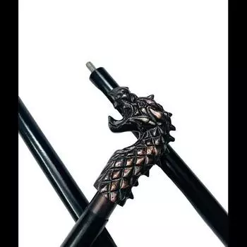 Трость ручной работы из твердой латуни с ручкой в виде головы волка, деревянная винтажная трость M аэро