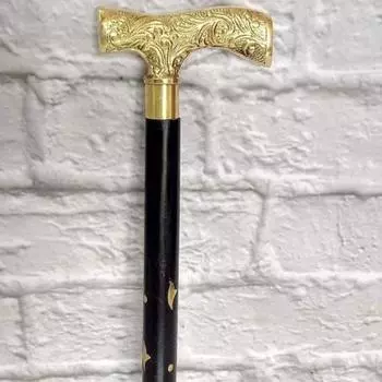 Трость ручной работы с латунной ручкой – 93,98 см как