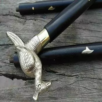 Трость ручной работы в виде павлиньей головы, деревянная палка в винтажном стиле