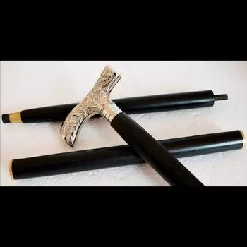 Трость с цветочной ручкой Трость с латунной ручкой Деревянная винтажная новая M аэро