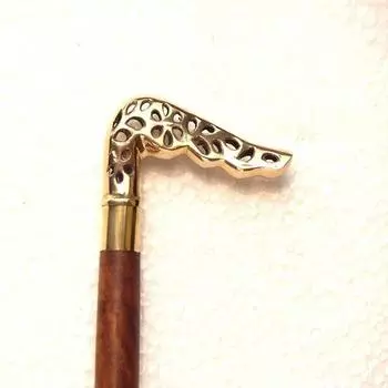 Трость с дизайнерской ручкой из латуни, 93,98 см. Трость с дизайнерской тростью.