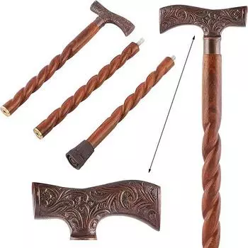 Трость с красивой антикварной покрытием из твердой латуни с ручкой для ходьбы