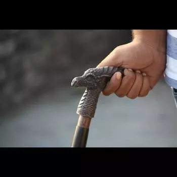 Трость с ручкой «Дрогон», трость из латуни в викторианском стиле, деревянная трость в винтажном стиле, антикварная подарочная голова 36 Inch чёрный