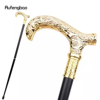 Трость с золотым цветочным узором, модная декоративная трость для джентльмена, элегантная трость для косплея, набалдашник 93 см
