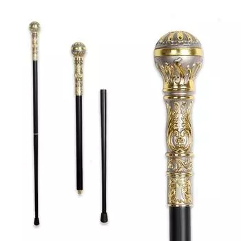 Трость золотого и серебряного цвета, мужская модная трость, женские вечерние трости, элегантная винтажная съемная трость оранжевый