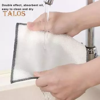 Тряпка для мытья посуды из стальной проволоки, быстросохнущая многоразовая ткань для удаления масляных пятен, двухсторонняя металлическая сетка для мытья посуды, сетчатая ткань серебряный