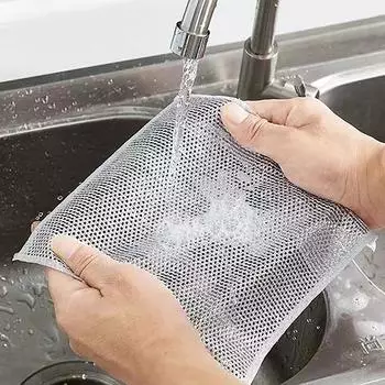Тряпка для мытья посуды из стальной проволоки, антипригарные масляные салфетки, кухонная плита, кастрюли, сковородки, посуда, чистящие салфетки от пятен от кофе, тряпки для мытья посуды 20*20cm
