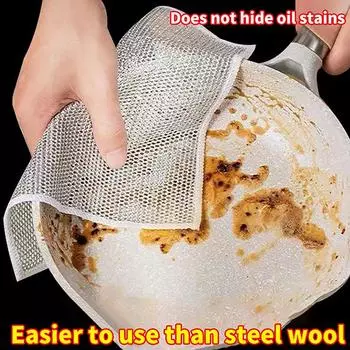 Тряпка для мытья посуды из стальной проволоки, антипригарные масляные салфетки, кухонная плита, кастрюли, сковородки, посуда, чистящие салфетки от пятен от кофе, тряпки для мытья посуды