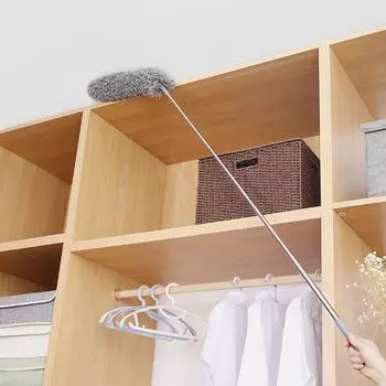 Тряпка из микрофибры, длинный телескопический стержень, гибкая головка, чистка домашнего потолка, паутины серый