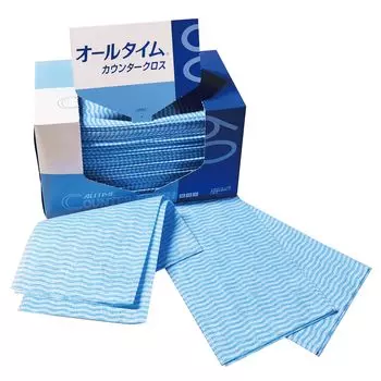 Тряпка Tokyo Medical Counter Cloth FT303 плотная, сделана в Японии, для коммерческого использования, антибактериальная, 60 листов, 35 x 61 см, синяя, для многократного использования, с высокой впитываемостью, для вытирания пыли с стола