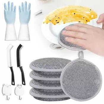 Тряпки для мытья посуды и раковин, многоразовые двухслойные кухонные полотенца для кухни