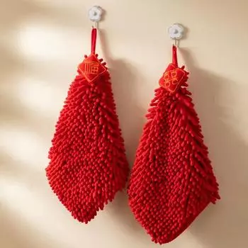 Тряпки для мытья рук, ремешок для чистки, многоразовые, милый праздничный кролик, синель, детское полотенце для рук, аксессуары для ванной комнаты C