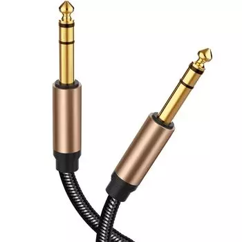 TRS Balanced Audio Cord Stereo Audio Cable Aux Cable 6.35mm to 6.35mm Cable Instrument Guitar Cable 1.8m