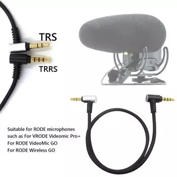 TRS to TRRS 3.5mm Microphone Adapter for VRODE Videomic Pro+/RODE VideoMic GO