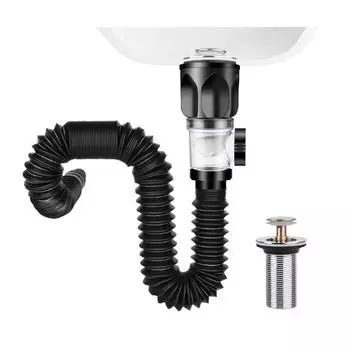 Труба для слива раковины, расширяемая, гибкая, без запаха, герметичная, универсальная, для слива раковины, для ванной комнаты