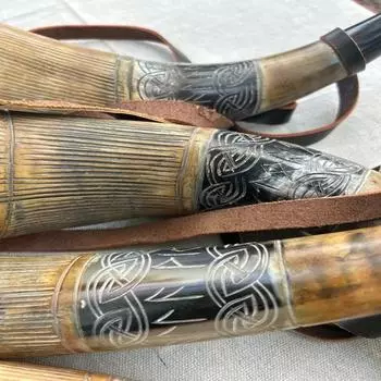 Труба-рог ручной работы, бычий рог, боевой рог, громкий звук, скандинавский косплей, фестивали,