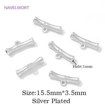 Трубчатые разделительные бусины с позолотой 18 карат, бейл для подвески, латунные соединительные бусины-бейлы, фурнитура для изготовления браслетов и ожерелий своими руками 10 pieces