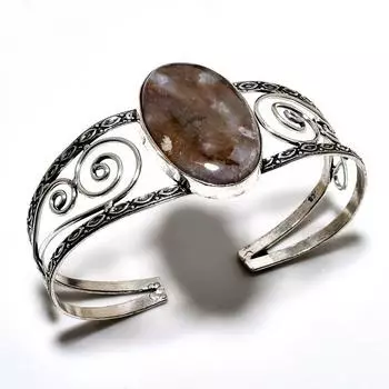 Трубчатый агат, драгоценный камень 925, посеребренный браслет-манжета ручной работы для ювелирных изделий