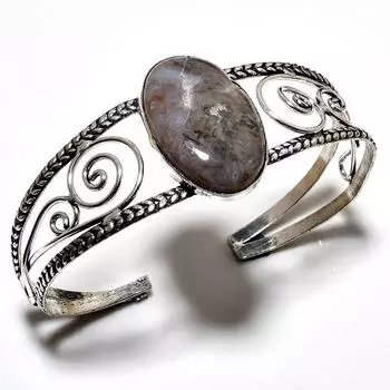 Трубчатый агат, драгоценный камень 925, посеребренный браслет-манжета ручной работы для ювелирных изделий