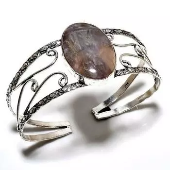 Трубчатый агат, драгоценный камень 925, посеребренный браслет-манжета ручной работы для ювелирных изделий