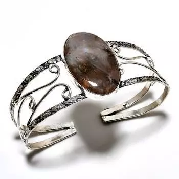 Трубчатый агат, драгоценный камень 925, посеребренный браслет-манжета ручной работы для ювелирных изделий