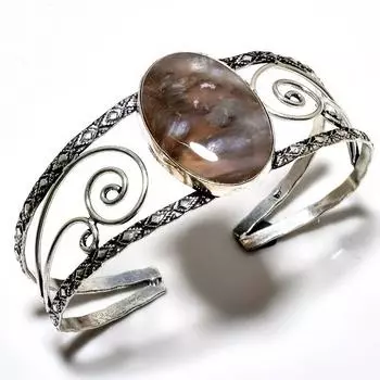 Трубчатый агат, драгоценный камень 925, посеребренный браслет-манжета ручной работы для ювелирных изделий