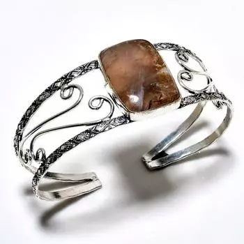 Трубчатый агат, драгоценный камень 925, посеребренный браслет-манжета ручной работы для ювелирных изделий