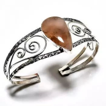 Трубчатый агат, драгоценный камень 925, посеребренный браслет-манжета ручной работы для ювелирных изделий