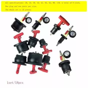 Трубка давления для проверки герметичности с резиновой заглушкой для автомобильного радиатора, инструмент для обнаружения утечек, ремонт охладителя, 1 комплект/18 шт. CHINA